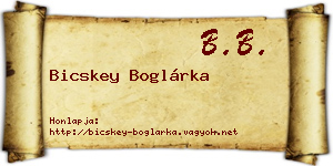 Bicskey Boglárka névjegykártya