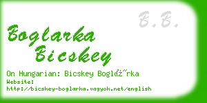 boglarka bicskey business card
